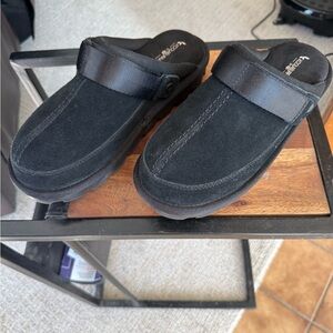 Koolaburra Black Suede Footbed Sandals